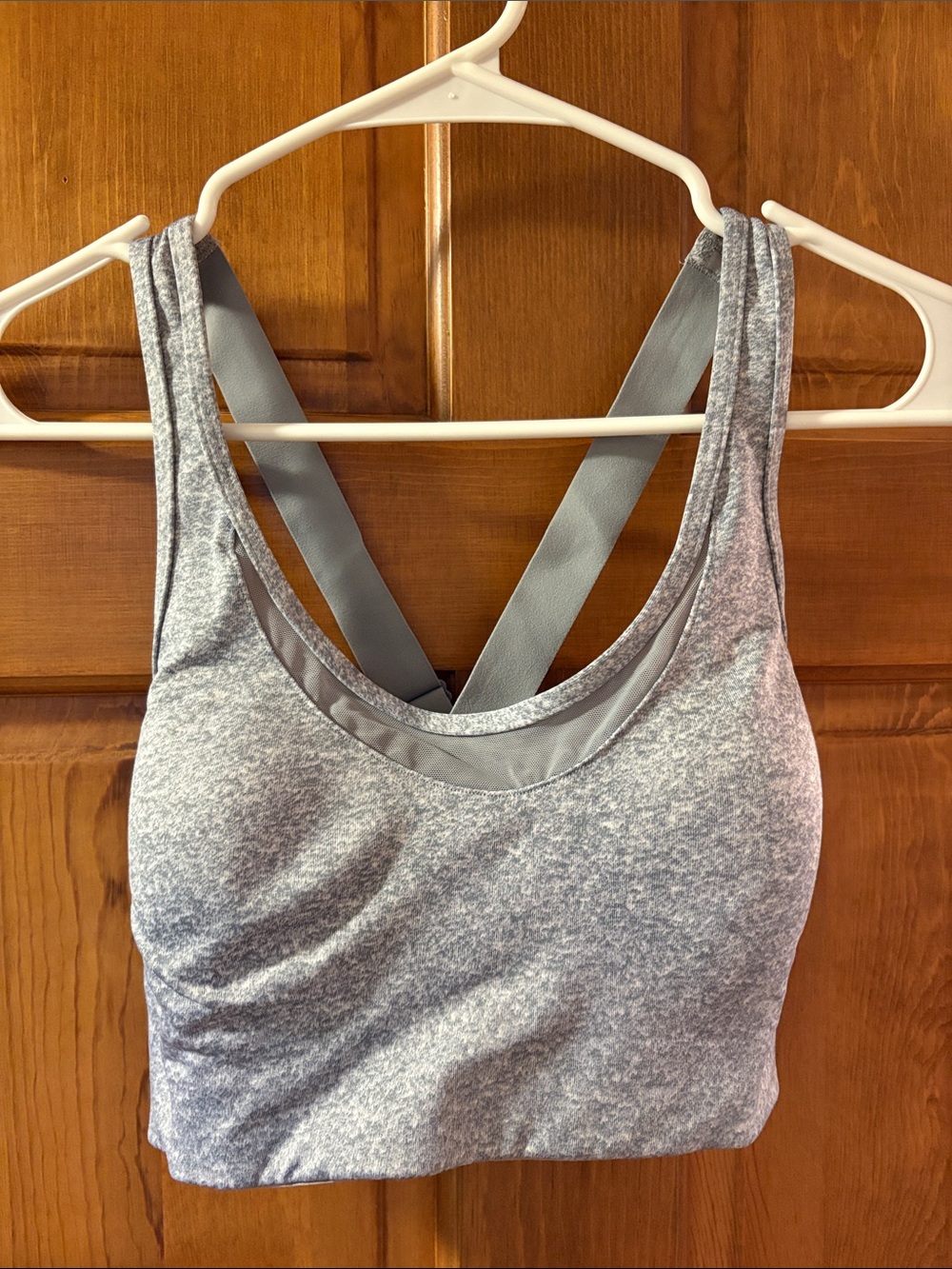 PINK Victoria's Secret Gray Heather Cross-Back Sports Bra